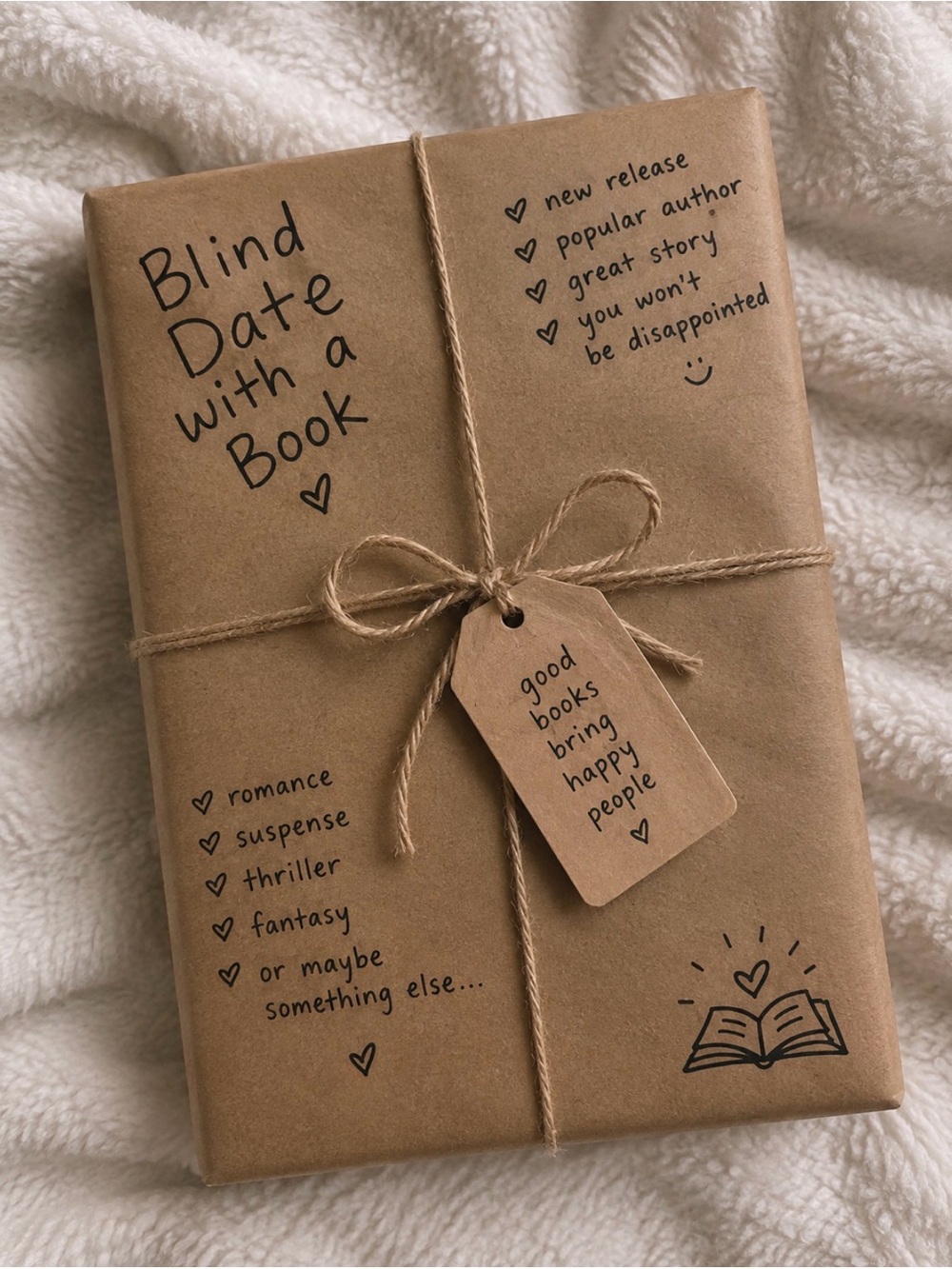 Blind Date With a Book Gift Wrap - Brown Surprise Book Package